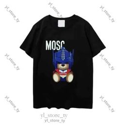 Men's T-Shirts Designer Summer Moschinno Italian Luxury Brands Men And Women Moschinno Sleeves Fashion Printed Loose Fit Cotton Outdoor Leisure 5130