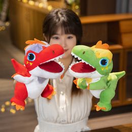 Dinosaur Triceratops Hand Puppet Plush Toy Mouth Can Move, Open Mouth, Parent Child Interaction Kindergarten Baby Fun Toy