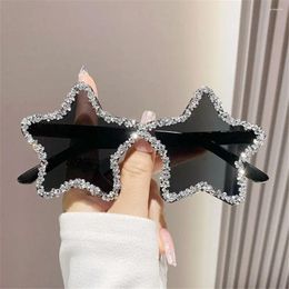 Sunglasses Pentagon Star Shaped Trendy Colourful UV400 Protection Shades Rhinestone Sun Glasses Streetwear