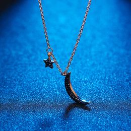 Designer Jewellery Titanium Steel Light Luxury Niche Pendant Star Moon Star Moon Necklace Clavicle Chain Female Accessories Gift