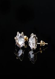 Dragon Claw Diamond Earrings Mens Womens Gold Stud Earrings Fashion Hip Hop Jewelry2448093