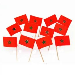 Accessories 500Pcs/Lot Morocco Toothpick Flags Paper Food Picks Cake Toothpicks Cupcake Toppers Fruit Cocktail Sticks Decoration Toothpicks