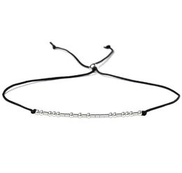 Morse Code sterling silver Woven Adjustable Bracelet With Infinity Love Gold Crown Star Charm Bracelet for Girls Jewellery A304382520