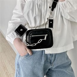 Evening Bags Luxury Women Totes Ins Style Metal Chain Shoulder Messenger Bag Bike Wallet Coin Purse Fashion Chest Pack Strap Clutch