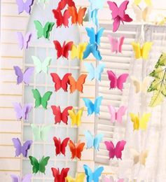 Butterfly paper pulled flower decoration wedding navidad party backdrops baby shower birthday Party festival DIY decoration4170059
