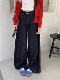 Women's Jeans Alien Kitty Wide Leg Pants Chic Loose Summer 2024 Vintage All Match High Street Casual Office Lady Denim Daily Fashion