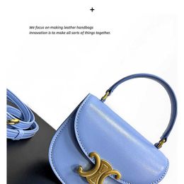 Luxury Cellin Designer Bags New Layer Cowhide Tote Leather Saddle Bag Fashion Versatile Shoulder Crossbody Small Bag with 1to1 Brand Logo