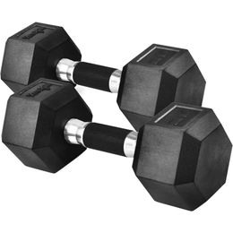 10150 LBS Set Rubber Encased Exercise Fitness Hex Dumbbell Hand Weight With AntiSlip For Strength Training 240425
