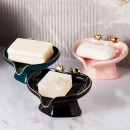 Dishes Bathroom accessories Soap dish Ceramic soap dish Nordic home bathroom creative drain box placement soap dish holder