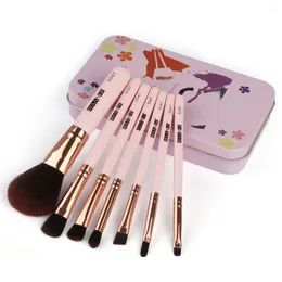 Makeup Brushes 7pc Set Powder Foundation Eyeshadow Eyeliner Lip Cosmetic Brush Small Maquillajes Para Mujer