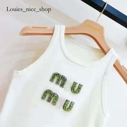 Miui Shirt Miumiuss Tshirt Mui Mui Shirt Womens Clothes Women Sexy Halter Tops Party Crop Top Embroidered Tank Top Spring Summer Backless Shirt 7278 Mui Mu 790