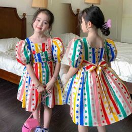 Girl's Dresses Summer Girls Dress Short Sleeve Princess Flower Girl Birthday Party Children Clothes Boutique Kids Clothing 2-6Yrs H240507