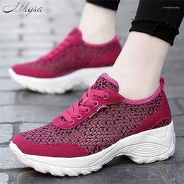 Fitness Shoes 2024 Summer Women Sneakers Fashion Breathable Mesh Casual Platform For Black Woman