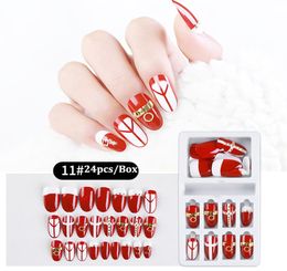 24PCS Reusable Detachable Fake Matte Tips Press On Nail for Long False Nails Art Manicure Fake Extension Tips with Sticker Glue7791387