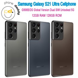 Original Samsung Galaxy S21 Ultra 5G G998B/DS Global Version Unlocked CellPhone 6.8" Octa Core 12GB RAM Snapdragon 888 128GB Dual SIM Mobilephone