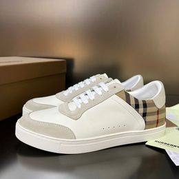 Famous Brand Vintage Cheque Sneakers Shoes Men Suede Leather Smooth Calfskin Skateboard Shoe Cotton Canvas Comfortable Casual Walking EU38-46
