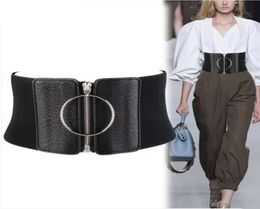 Belts Corset Belt Plus Size Ceinture Femme Elastic For Women Wide Cummerbunds Black Pu Leather Stretch Waist Shaper 2021 Cintos9787218