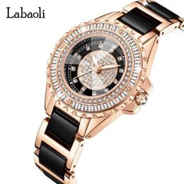 Womens Watch Light Luxury and Small Crowd Full Diamond Waterproof Steel Band Sky Star Victory