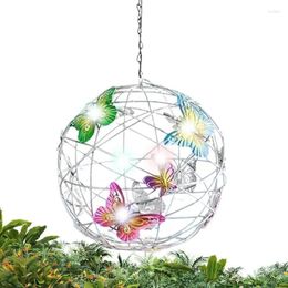 Garden Decorations Butterfly Hanging Solar Light Round Ball Waterproof Weaving Lamp Home Decorative
