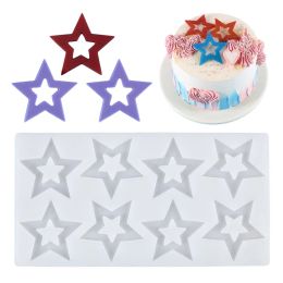 Moulds 1pcs Cake Decorating Tools 3D DIY Star Shape Silicone Mold Cupcake Chocolate Mould Decor Muffin Pan Baking Stencil
