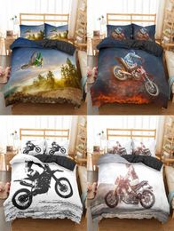 Homesky Motocross Bedding Set For Boys Adults Kids Offroad Race Motorcycle Duvet Cover Bed Single King Double 23pcs Suit 2106151439951