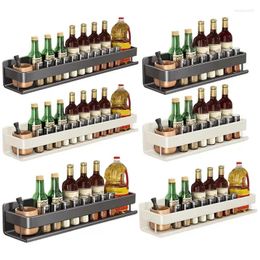 Kitchen Storage Wall-Mounted Seasoning Rack Cabinet Organizer No-Drill Pantry Adhesive Bottle Holder Shower Oil