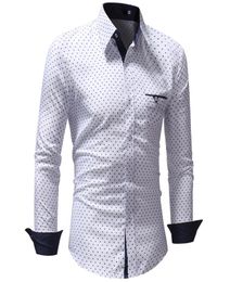 Men039S Shirts 2018 Brand Fashion Male Shirt LongSleeves Tops Polka Dot Casual Shirt Mens Dress Shirts Slim XXXL8823523