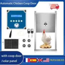 Accessories Automatic Chicken Door Chicken Flap With Slider Coop Door Opener Solar With Timer & Light Sensor For Farm Safe Chicken Henhouse