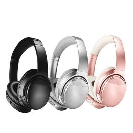 Earphones Earphones Wireless Bluetooth QC45 Noise Reduction Subwoofer Stereo Headwear For Cell phones Game Wireless Earphone Gaming Headphon