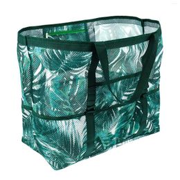 Storage Bags Mesh Beach For Women Large Tote With 4 Pockets And Zipper Foldable Sandproof Travel