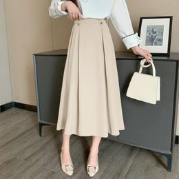 Skirts For Women Trendy Summer Mid Length Suit Skirt A Line High Waisted Pleated Women'S Clothing Faldas Para Mujeres