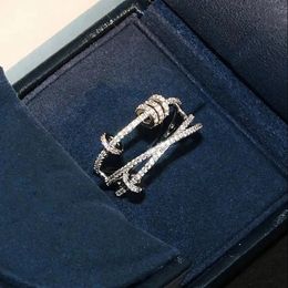DV Designer عالي الجودة مؤشر الخاتم Finger Fashion الخاتم الفضي الفضي للنساء 18K روز الذهب الحفل الهدية