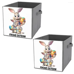 Storage Bags Tank HAPPY EASTER 15 FROHE OSTERN Unisex Folding Box Dust Proof Portable Bedroom Unique Of