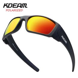 Kdeam outdoor leisure Sunglasses mens Square TR riding glasses real film polarizing fishing glasses kd