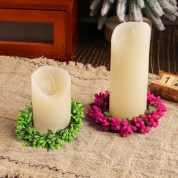 Decorative Flowers Artificial Eucalyptus Candle Wreaths Ring Greenery Wreath Farmhouse Wedding Table Party Decor Home