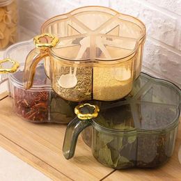 Storage Bottles Seasoning Box With 5 Grids Elegant Thick Material Container High Quality Condiment Jars Spice For Kitchen Food