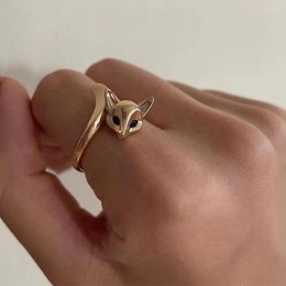 Cluster Rings Simple Ring For Women Girls Trendy Cute Animal Adjustable Opening Dainty Copper Jewellery Valentine's Day Gifts 2024