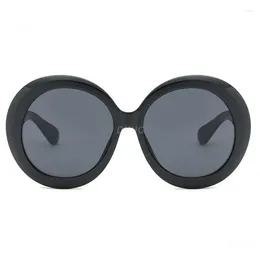 Outdoor Eyewear 1PCS Round Large Frame Sunglasses Vintage Brown Gradient Brand Designer Big Oversized