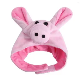 Dog Apparel Pet Party Hat Cute Piggy Adjustable Plush Comfortable Winter Warm Headwear Costume For Small Dogs Cats Pig