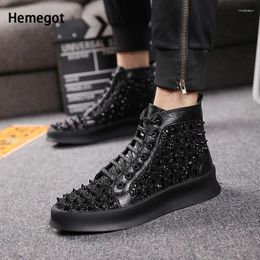 Casual Shoes Cool Rivet High-Top Men's Height-Increasing Boots Handsome All-Match Sneakers