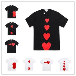 Desiger Men T Shirts Print Red Heart tee shirts Commes Des Cotton Breathable Play Anti-Pilling Casual Loose Tshirts Short Sleeve Women Tops Quick Dry