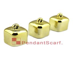 New Fashion DIY Jewelry Pendant Scarf Accessories Golden Plated Plastic CCB Square Shape Necklace Scarf Bead Caps AC0038B9695687
