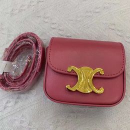 Leather Ce Bag lady purse New lady Shoulder Product Bags Ce Bag Triumphal Arch Waist Waist Bag Mouth Red Bag spring and autumn triumphal arch bag XCHB