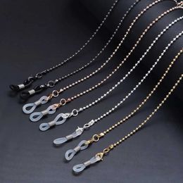 Eyeglasses chains Fashion Sunglasses Mask Eyeglasses Chains Anti-Lost Earphone Holder Lanyard Black Gold/Sliver Colour For Women Men Metal