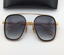 Men System Square Sunglasses 103 Gold Black Frame Grey Gradient Lens Fashion sunglasses Eyewear New with Box9754594