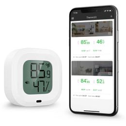 Gauges ORIA Wireless Thermometer Hygrometer Mini Bluetooth 5.0 Humidity Temperature Sensor Alert Buildin Magnet for House