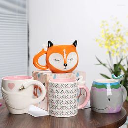 Mugs Creative Animal Ceramic Mug Swan Whale 3D Cartoon Coffee With Handle Personalized Office Cup 350ml