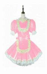 Sissy maid pvc dress lockable cosplay costume Tailormade014099760
