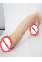 FleshBlack Waterproof 31cm soft penis lengthened huge dildo with suction cups female masturbation penis adult game sex toys for w6392997