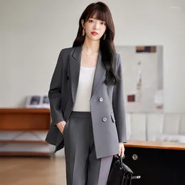 Women's Two Piece Pants Formal Blazer Femininos Autumn Winter Female Pantsuits For Women Professional Business Work Wear Trousers Set